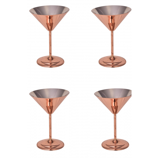 Turna Bakır Martini Kadeh Düz 250 Ml 4lü Takım Kırmızı Turna0459-41