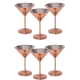 Turna Bakır Martini Kadeh Düz 250 Ml 6lı Takım Kırmızı Turna0459-61