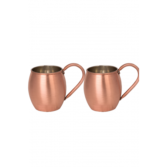 Turna Bakır Moscow Mule Bardak Düz 500 Ml 2li Takım Skoç Turna0493-24