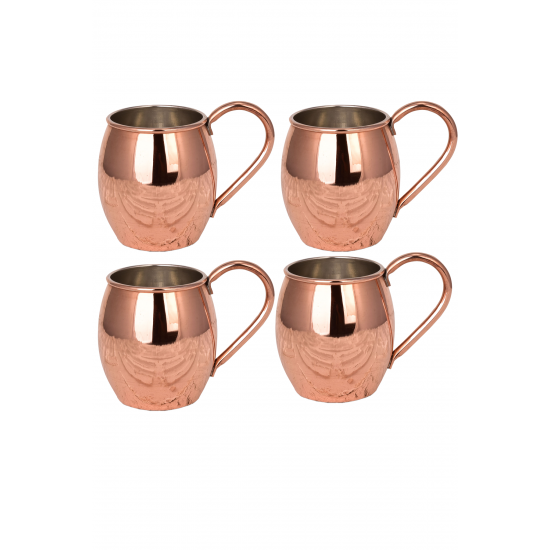 Turna Bakır Moscow Mule Bardak Düz 500 Ml 4lü Takım Kırmızı Turna0493-41