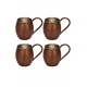 Turna Bakır Moscow Mule Bardak Düz 500 Ml 4lü Takım Oksit Turna0493-43