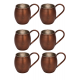 Turna Bakır Moscow Mule Bardak Düz 500 Ml 6lı Takım Oksit Turna0493-63