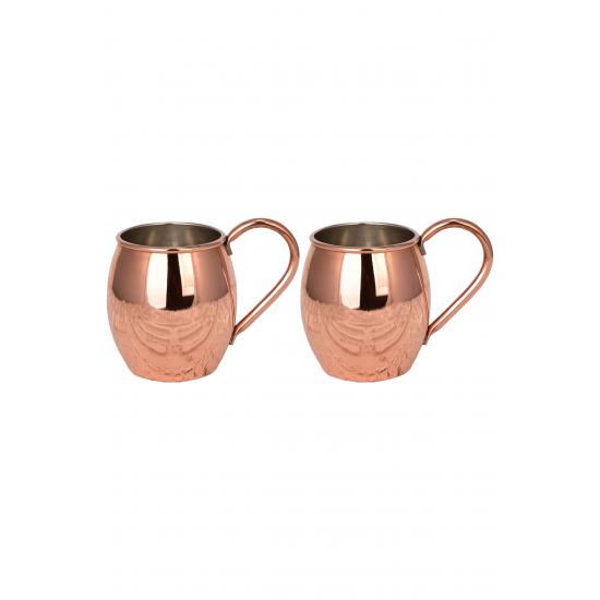 Turna Bakır Moscow Mule Bardak Düz 500 Ml 2li Takım Kırmızı Turna0493-21