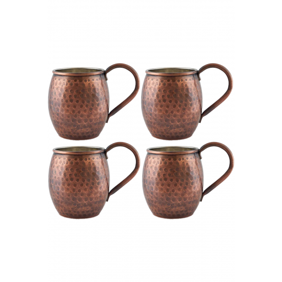 Turna Bakır Moscow Mule Bardak El Dövme 500 Ml 4lü Takım Oksit Turna0497-43